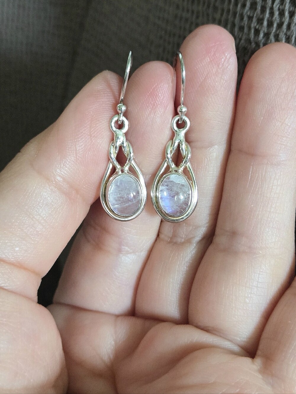 Shivam Silver Moonstone🌙 Earrings - Picture 15 of 16